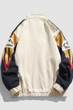 Style Core Aesthetics, New Style Trends Colorblock Embroidered Jacket