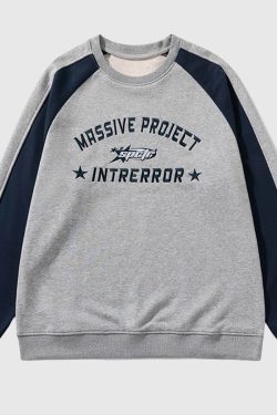 Style Core Aesthetics, New Style Trends Colorblock Lettering Sweatshirt