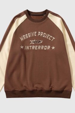 Style Core Aesthetics, New Style Trends Colorblock Lettering Sweatshirt