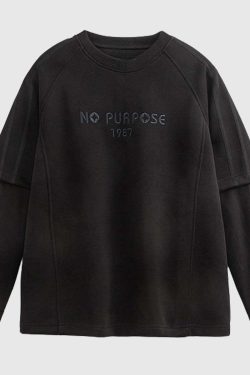 Style Core Aesthetics, New Style Trends Colorblock 'NO PURPOSE' Sweatshirt