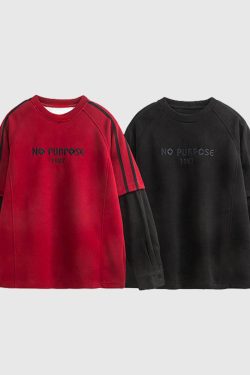 Style Core Aesthetics, New Style Trends Colorblock 'NO PURPOSE' Sweatshirt