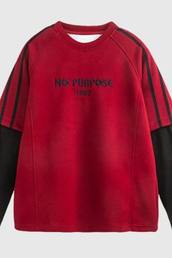 Style Core Aesthetics, New Style Trends Colorblock 'NO PURPOSE' Sweatshirt