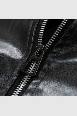 Style Core Aesthetics, New Style Trends Colorblock PU Moto Jacket