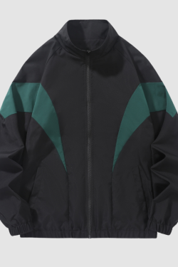 Style Core Aesthetics, New Style Trends Colorblock Stand-Collar Jacket