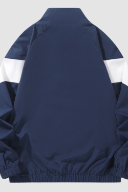 Style Core Aesthetics, New Style Trends Colorblock Stand-Collar Jacket