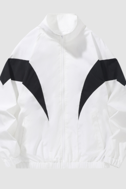 Style Core Aesthetics, New Style Trends Colorblock Stand-Collar Jacket