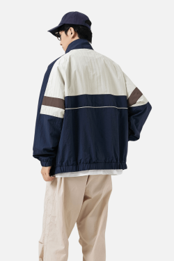 Style Core Aesthetics, New Style Trends Colorblock Stand Collar Jacket