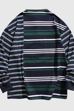 Style Core Aesthetics, New Style Trends Colorblock Striped Polo Shirt