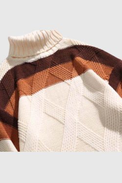 Style Core Aesthetics, New Style Trends Colorblock Turtleneck Sweater