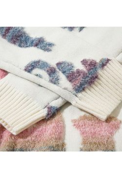 Style Core Aesthetics, New Style Trends Colorful Dinosaur Jacquard Pullover