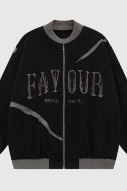 Style Core Aesthetics, New Style Trends Contrast Baseball Jacket