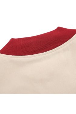 Style Core Aesthetics, New Style Trends Contrast Baseball Jacket