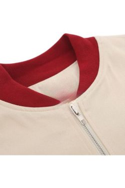 Style Core Aesthetics, New Style Trends Contrast Baseball Jacket