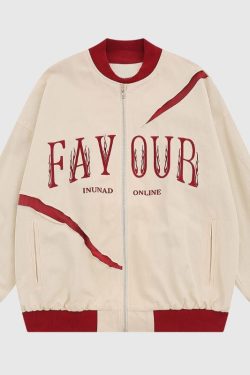 Style Core Aesthetics, New Style Trends Contrast Baseball Jacket