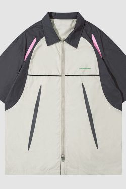 Style Core Aesthetics, New Style Trends Contrast Double End Zipper Shirts