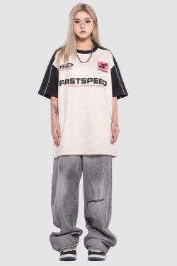 Style Core Aesthetics, New Style Trends Contrast Racing Style Tee