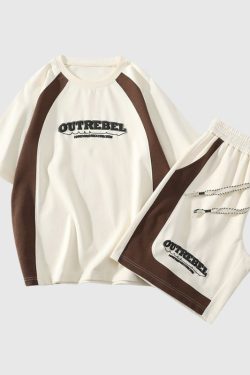 Style Core Aesthetics, New Style Trends Contrast Sport Tee Sets