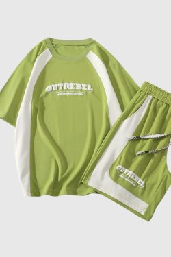 Style Core Aesthetics, New Style Trends Contrast Sport Tee Sets