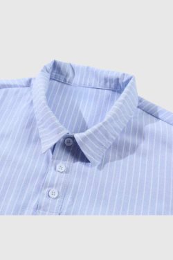 Style Core Aesthetics, New Style Trends Contrast Stripe Patchwork Shirts