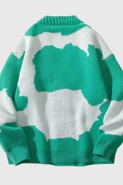 Style Core Aesthetics, New Style Trends Contrasting Colors Knit Sweater