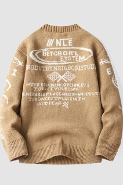 Style Core Aesthetics, New Style Trends Cool Graffiti Knit Sweater