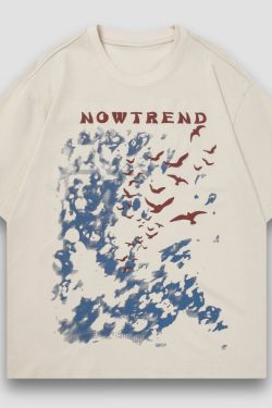 Style Core Aesthetics, New Style Trends Cotton Graffiti Print T-shirt