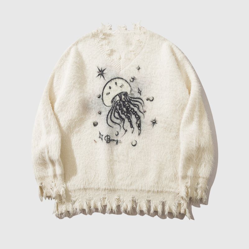 Style Core Aesthetics, New Style Trends Cozy Distressed Mink Knit Pullover Style Core Aesthetics, New Style Trends Cozy Distressed Mink Knit Pullover