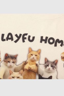 Style Core Aesthetics, New Style Trends Creative Spoof Cat Print T-shirt