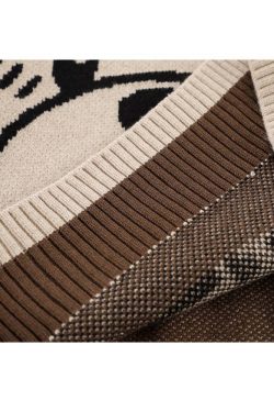 Style Core Aesthetics, New Style Trends Cute Bear Print Knit Sweater + Bear Mini Bag