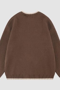 Style Core Aesthetics, New Style Trends Cute Bear Print Knit Sweater + Bear Mini Bag