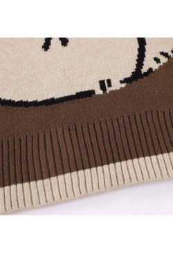 Style Core Aesthetics, New Style Trends Cute Bear Print Sweater + Bear Mini Bag