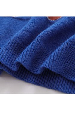 Style Core Aesthetics, New Style Trends Cute Bear & Stripe Pattern Sweater