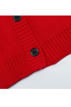 Style Core Aesthetics, New Style Trends Cute Carrot Pattern Cardigan Sweater