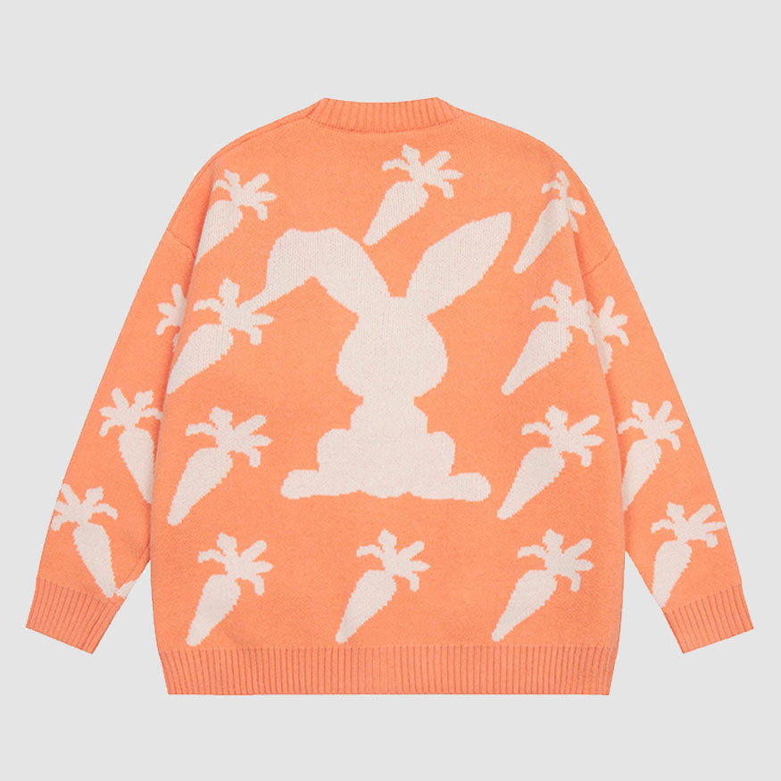 Style Core Aesthetics, New Style Trends Cute Carrot Pattern Cardigan Sweater Style Core Aesthetics, New Style Trends Cute Carrot Pattern Cardigan Sweater