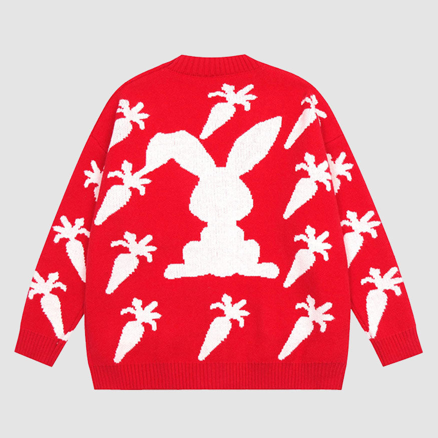 Style Core Aesthetics, New Style Trends Cute Carrot Pattern Cardigan Sweater Style Core Aesthetics, New Style Trends Cute Carrot Pattern Cardigan Sweater