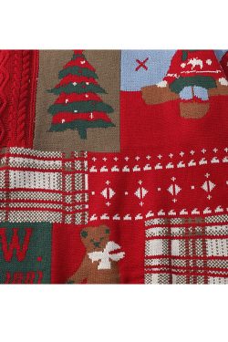 Style Core Aesthetics, New Style Trends Cute Christmas Bear Pattern Knit Sweater