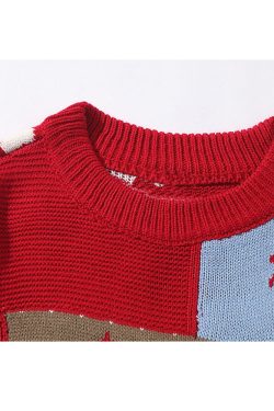 Style Core Aesthetics, New Style Trends Cute Christmas Bear Pattern Knit Sweater