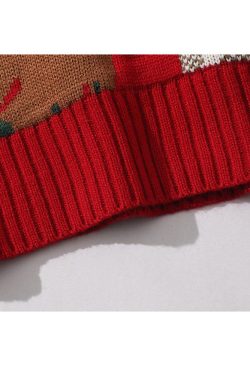 Style Core Aesthetics, New Style Trends Cute Christmas Bear Pattern Knit Sweater