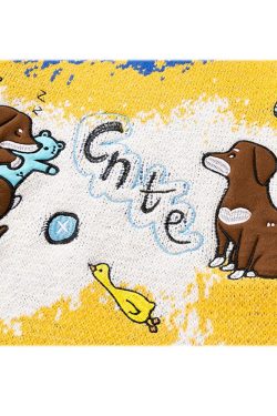 Style Core Aesthetics, New Style Trends Cute Dog Illustration Sweater
