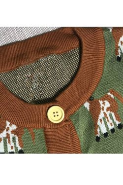 Style Core Aesthetics, New Style Trends Cute Dog Pattern Cardigan Sweater