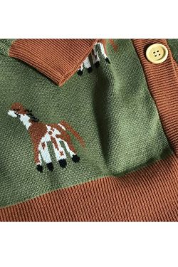 Style Core Aesthetics, New Style Trends Cute Dog Pattern Cardigan Sweater