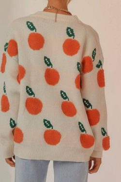 Style Core Aesthetics, New Style Trends Cute Orange Pattern Sweater