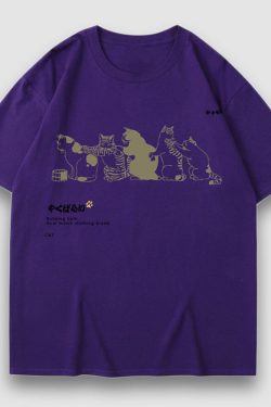 Style Core Aesthetics, New Style Trends Cute Queue Illustration Print Tee