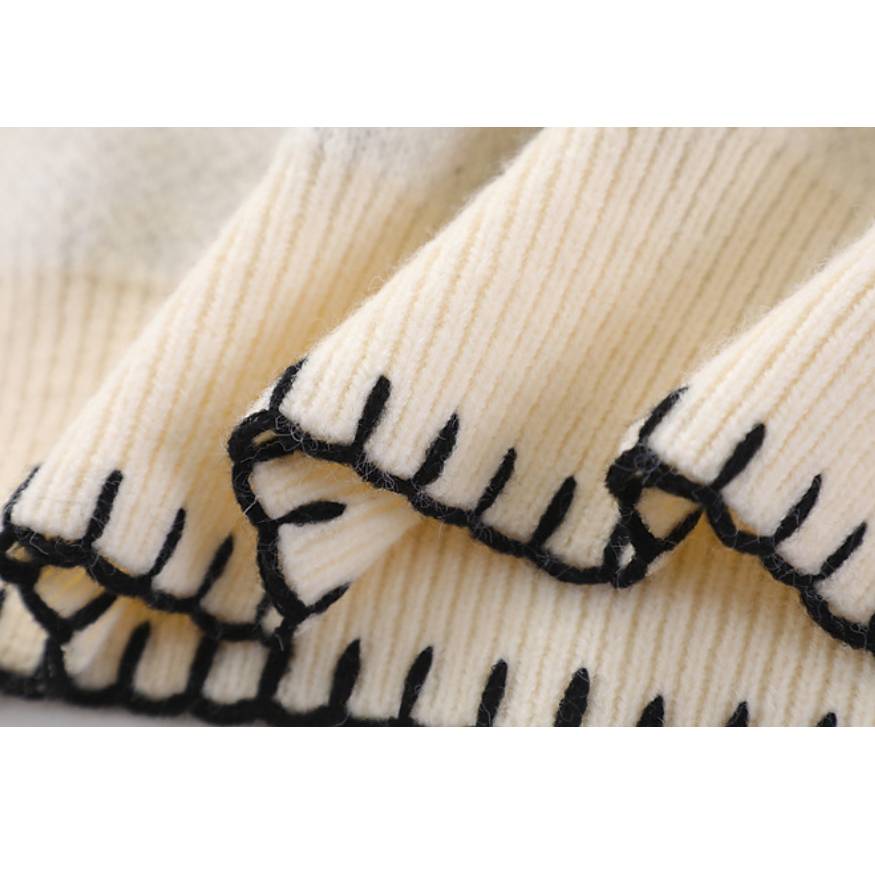 Style Core Aesthetics, New Style Trends Cute Rabbit Pattern Trim Sweater Style Core Aesthetics, New Style Trends Cute Rabbit Pattern Trim Sweater