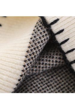 Style Core Aesthetics, New Style Trends Cute Rabbit Pattern Trim Sweater