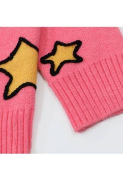 Style Core Aesthetics, New Style Trends Cute Rabbit & Star Pattern Sweater