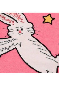 Style Core Aesthetics, New Style Trends Cute Rabbit & Star Pattern Sweater