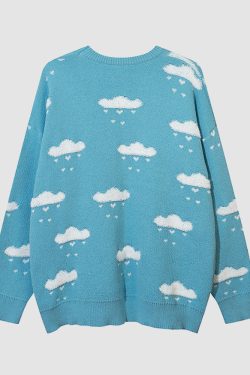 Style Core Aesthetics, New Style Trends Cute Raining Pattern Sweater