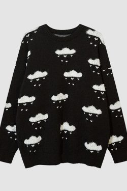 Style Core Aesthetics, New Style Trends Cute Raining Pattern Sweater