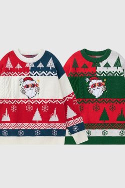 Style Core Aesthetics, New Style Trends Cute Santa Embroidered Pullover